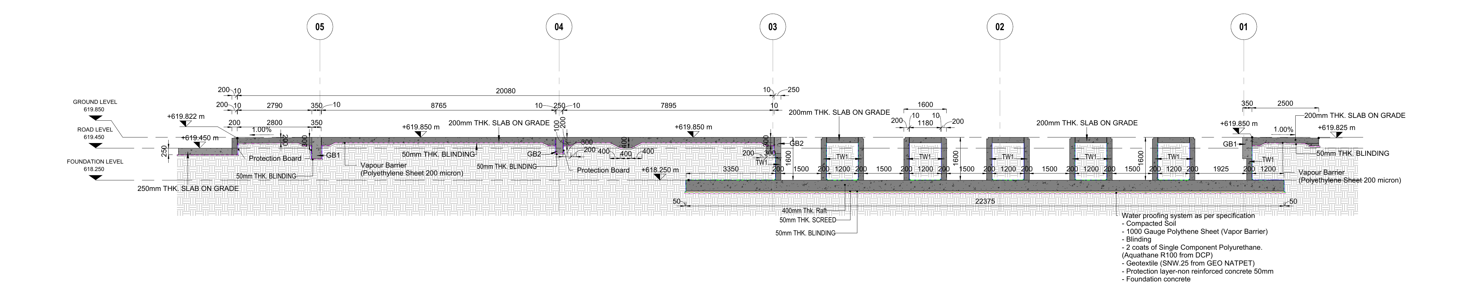 Sample structural general arrangement section drawing