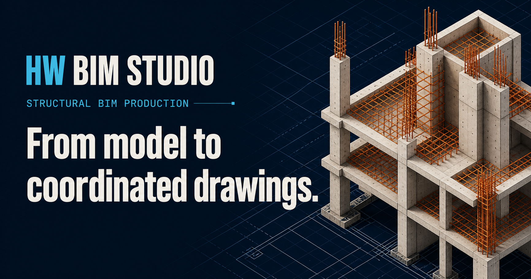Reinforced concrete BIM model illustrating coordinated structural production
