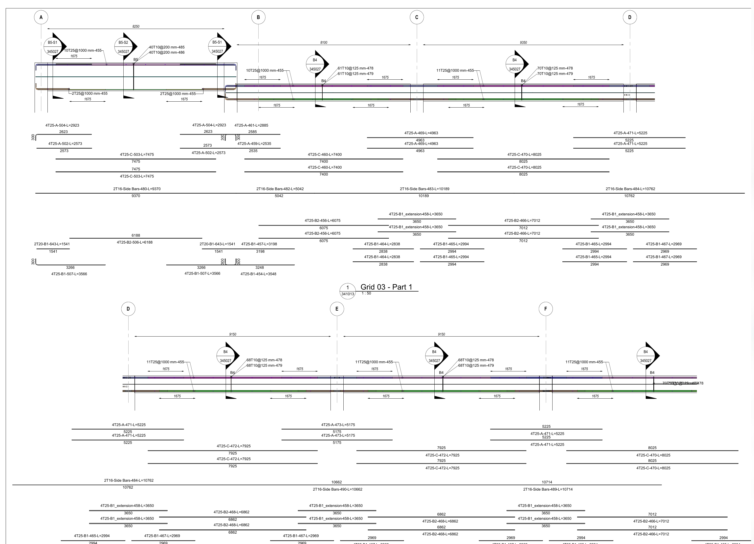 Sample beam reinforcement shop drawing